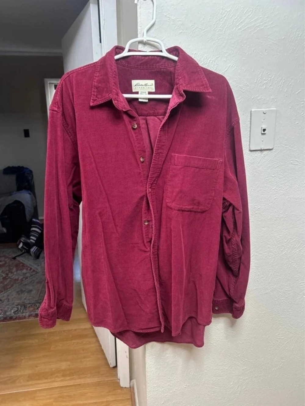 Eddie Bauer Burgandy Corduroy Button Up